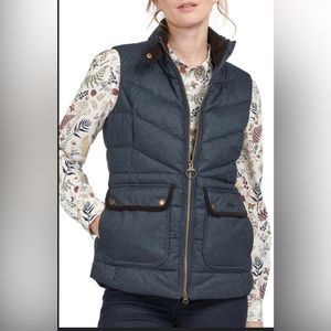 Barbour Whernside Gilet Puffed Zip Up Outdoor Vest In Navy Blue Size Women’s 8
